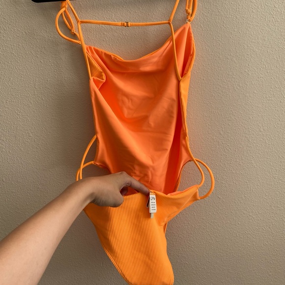 Lovewave the Maxie one piece swimsuit in bright orange size Large - Picture 5 of 6